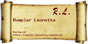 Rumpler Leonetta névjegykártya